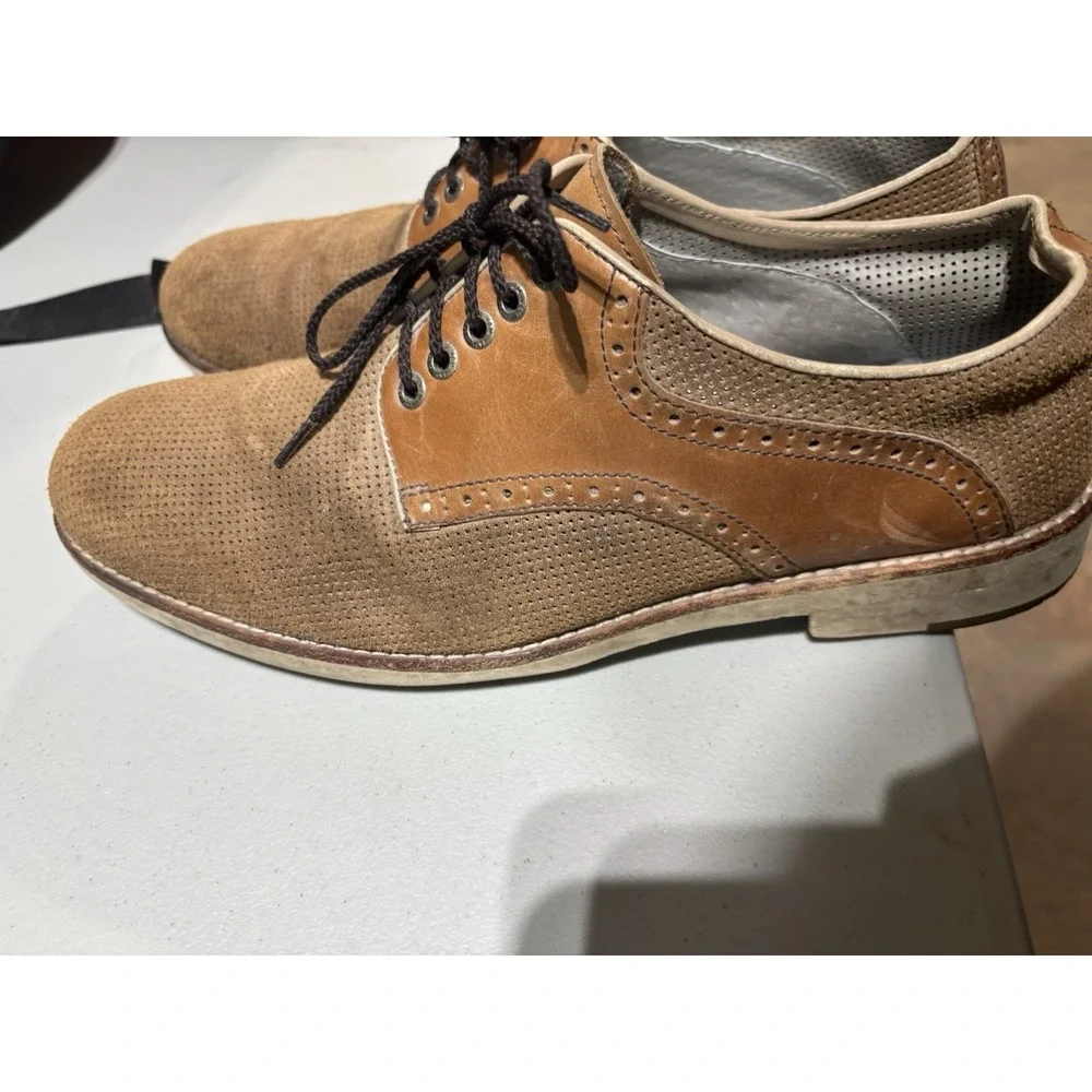 Johnston &‎ Murphy Oxford Dress Shoes Mens 10M Brown Suede Leather